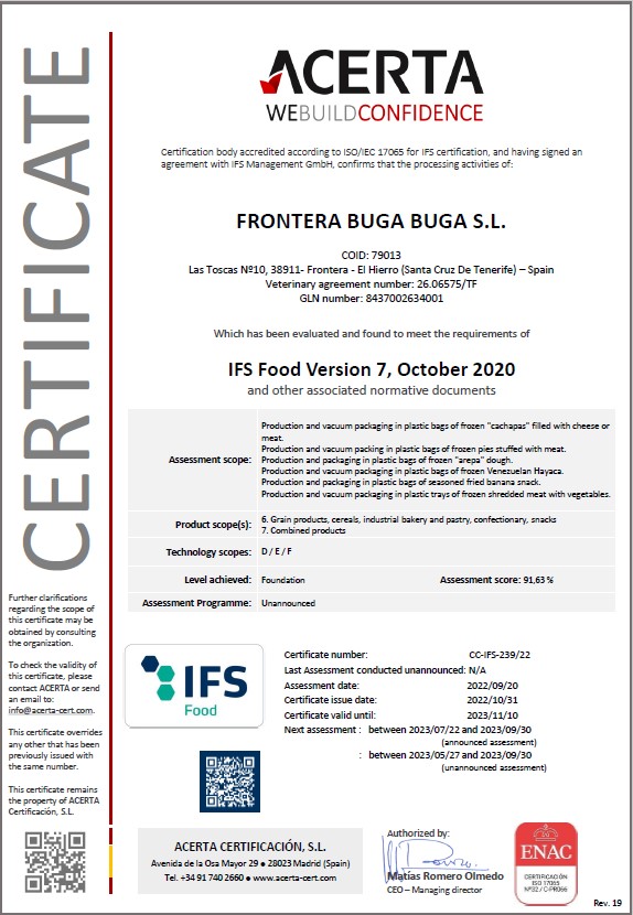 Certificado ISO Buga Buga